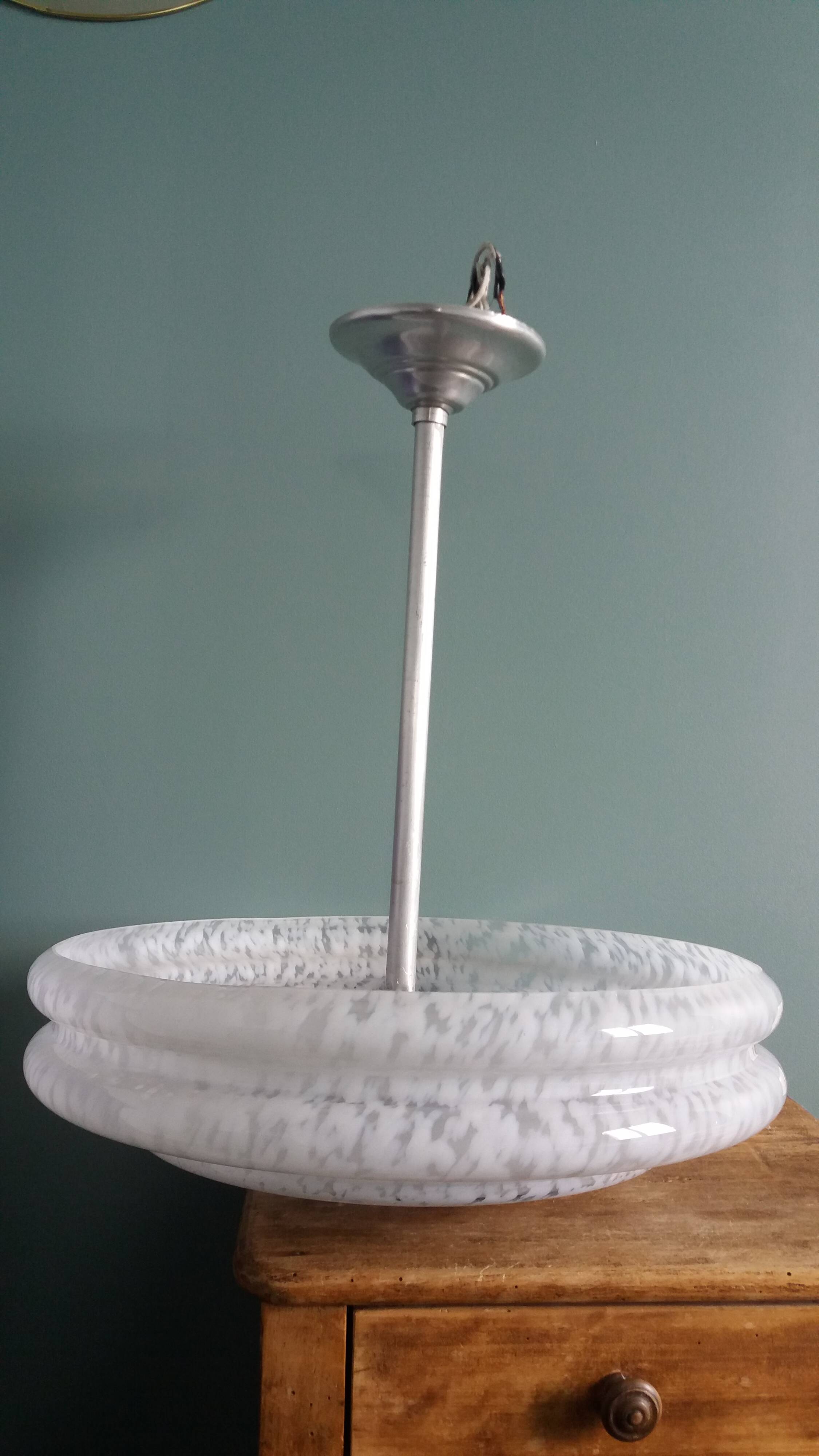 Art Deco glass globe pendant from Clichy