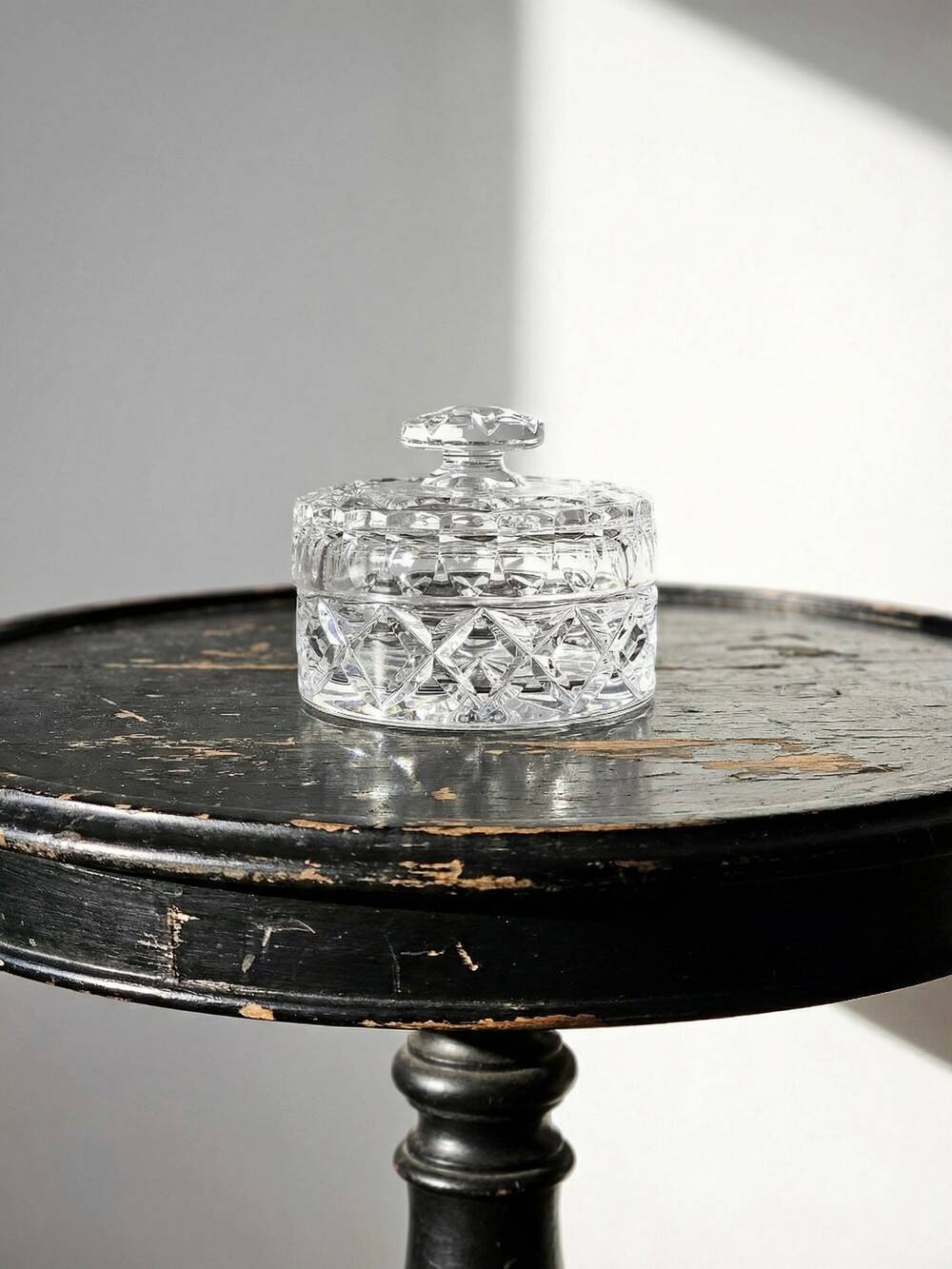 Petite boîte à bijoux cristal taillé, Tchécoslovaquie, vintage 1980-2000