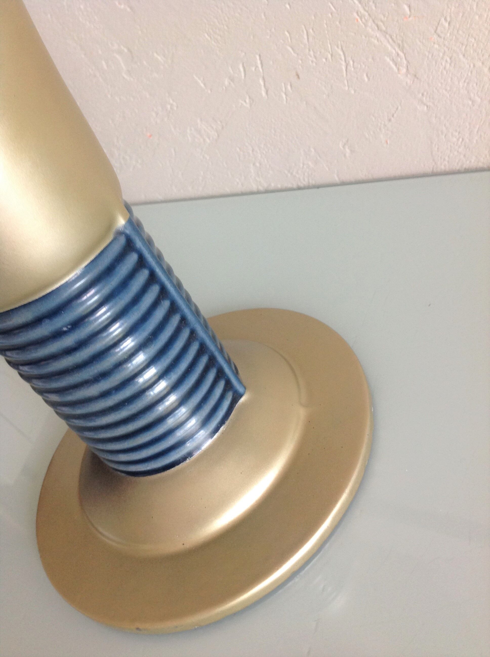 Blue and gold tulip vase in enamelled art deco style / 30s-40s