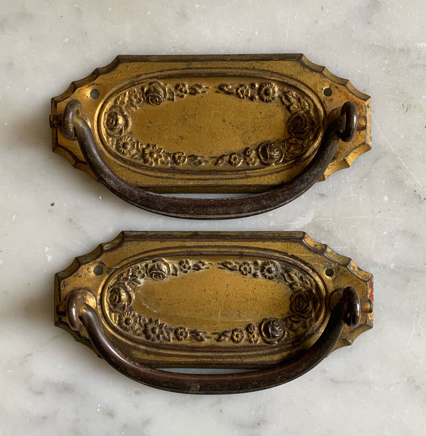 Art deco brass handles