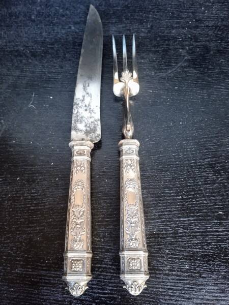 Silver cutting service Minerva Louis XVI hallmark