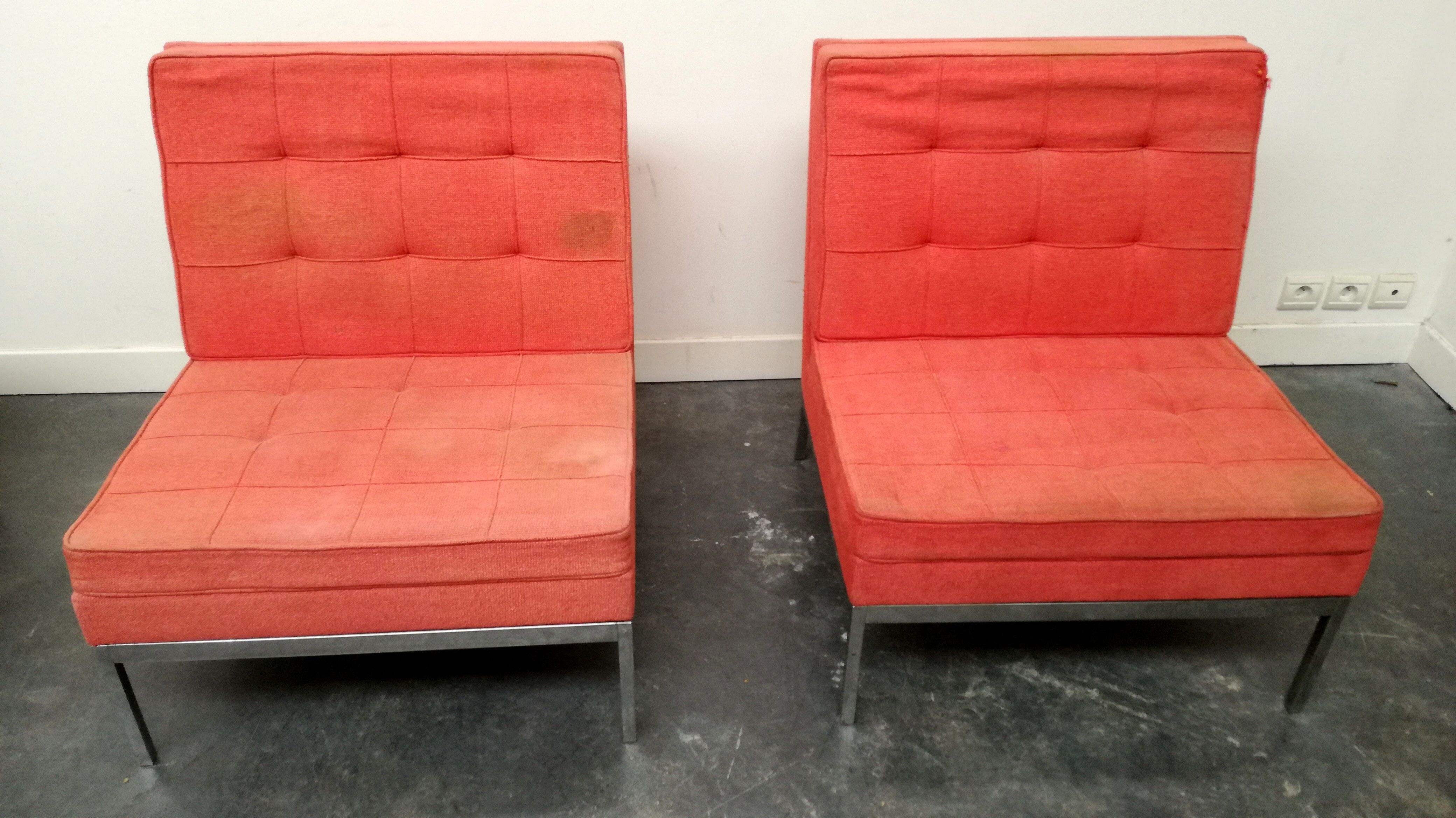 Pair of Florence Knoll armchairs 1960