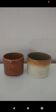 2 vintage khaki ceramic mugs