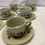 Ensemble de 6 tasses en grès vintage Saint Amand