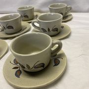 Ensemble de 6 tasses en grès vintage Saint Amand