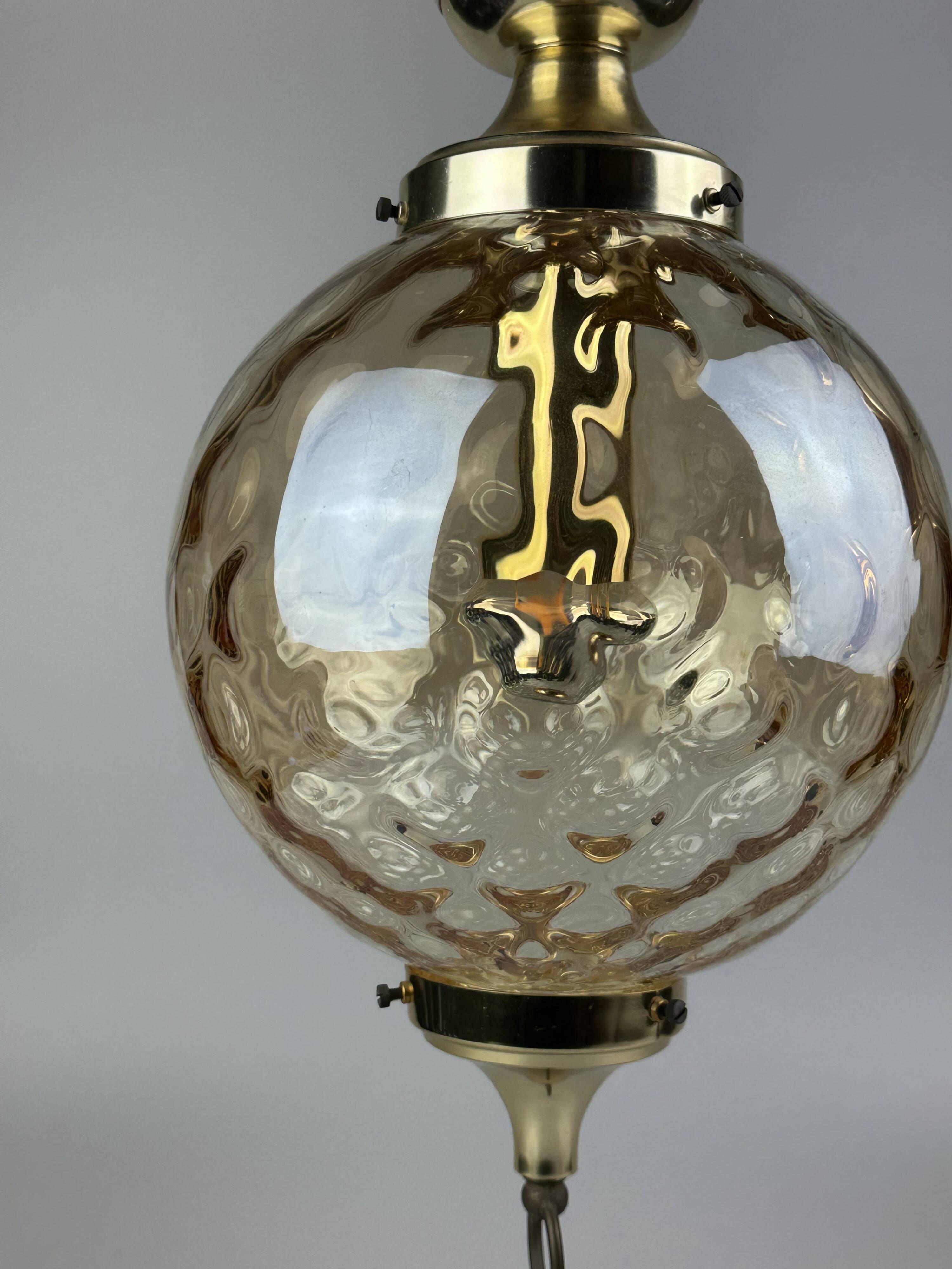 60s 70s ceiling lamp hanging lamp by Glashütte Limburg Germany Space Age