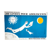Old poster of 1959 " 200 books for teenagers ", format 40x 60 cm