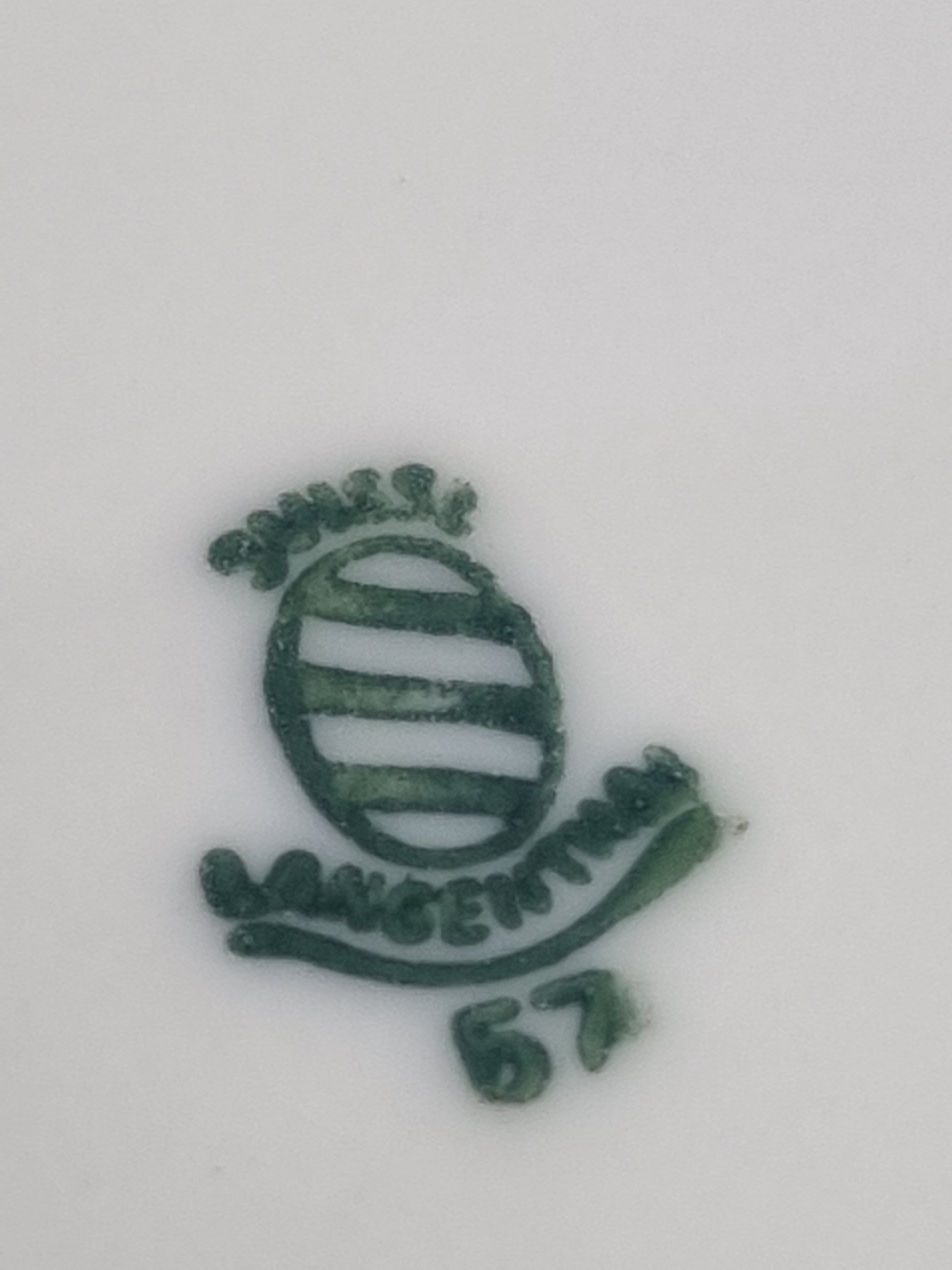 Presentation dish in Swiss porcelain by Langenthal, vintage, empire décor, 33 cm