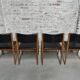 4 vintage chairs upholstered with skai