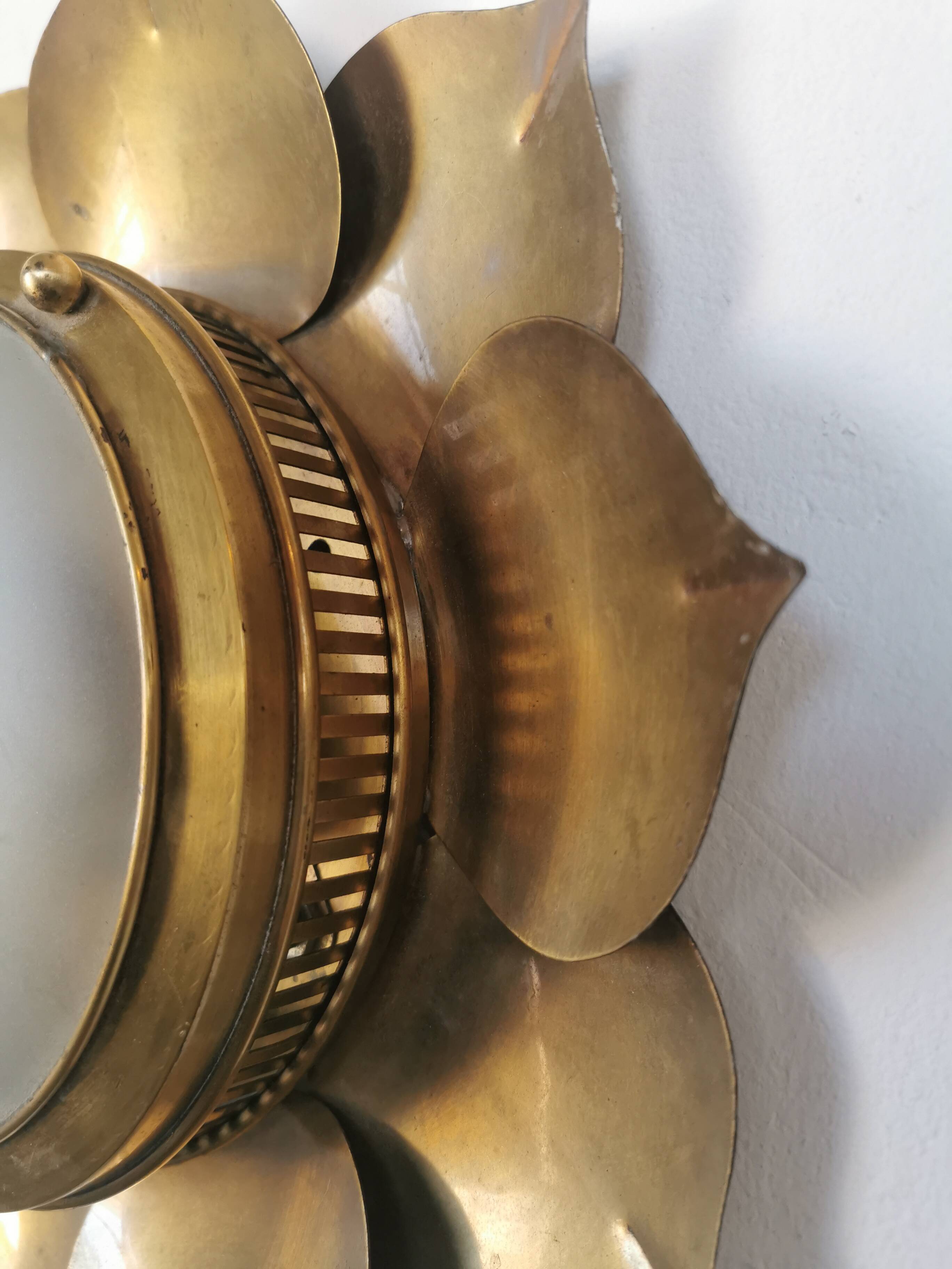 Brass flower ceiling or wall light