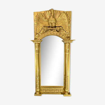Mirror 212x101 cm empire era early nineteenth, gilding with gold leaf very good condition