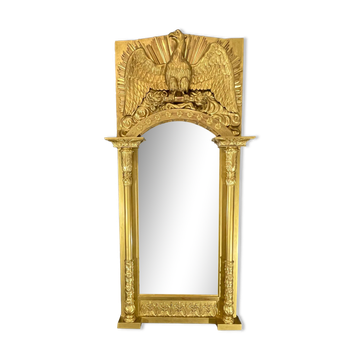 Mirror 212x101 cm empire era early nineteenth, gilding with gold leaf very good condition