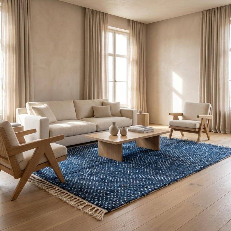 Handmade pure wool rug, size 1.5/2.5 m.