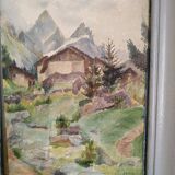 Aquarelle ancienne paysage de montagne signée Roy?
