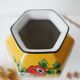 Yellow porcelain vase Japanese decoration
