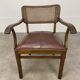 Office chair or bridge chair from the 1920s, wooden frame, backrest.