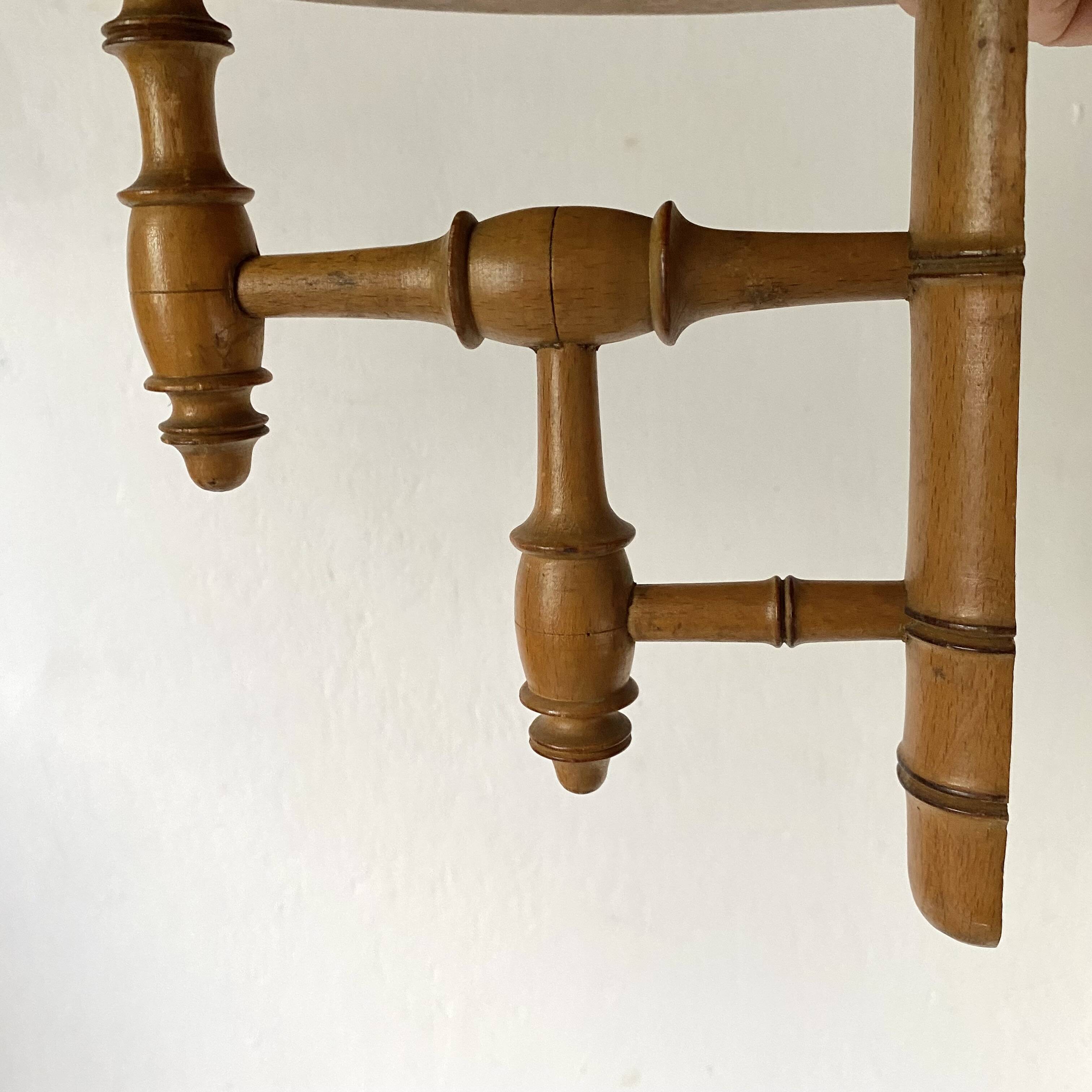 Pair of turned wooden bamboo style harnesses, 1920