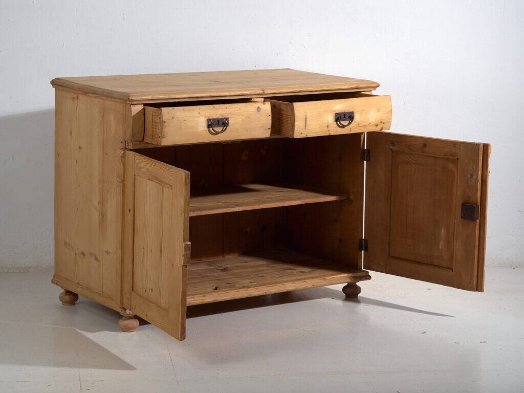 Antique pine buffet – European rustic furniture with drawers – circa 1900