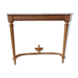 Console in gilded wood and marble style Louis XVl