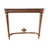 Console in gilded wood and marble style Louis XVl