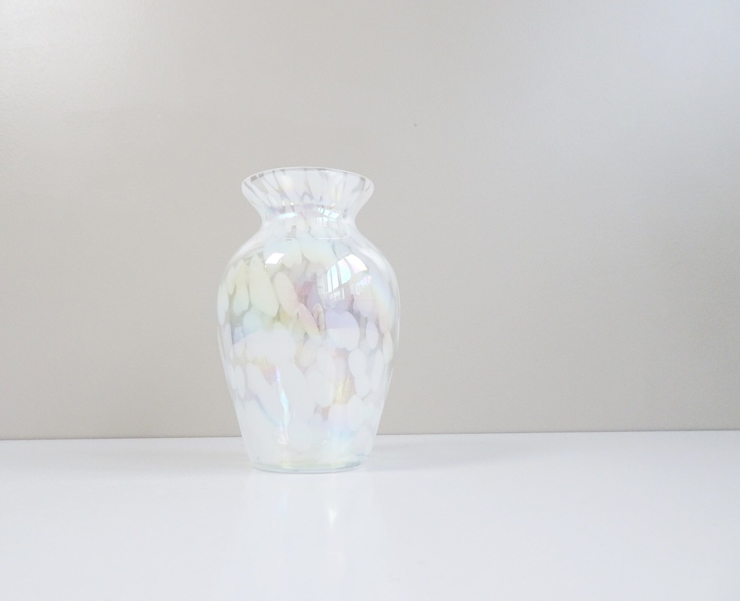 Glass vase iridescent, 80s