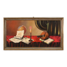Painting still life with musical instruments from the 20th century