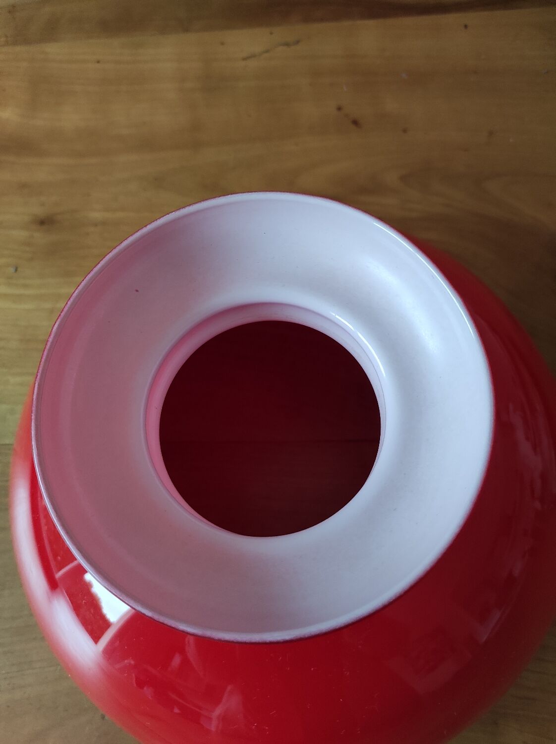 Red colored glass globe