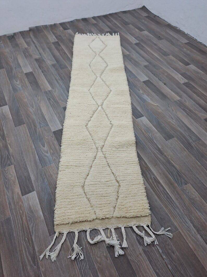 Handmade Berber rug runner size 75/300 cm
