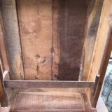 Antique solid cherry farmhouse table with 2 front drawers.