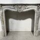 Louis XV style white Carrara marble fireplace, 19th century.