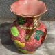 Vase Vallauris rose bonbons décor Floral H 20 cm
