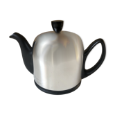 Théière calorifuge Guy Degrenne salam 4 tasses céramique & chrome vintage 70