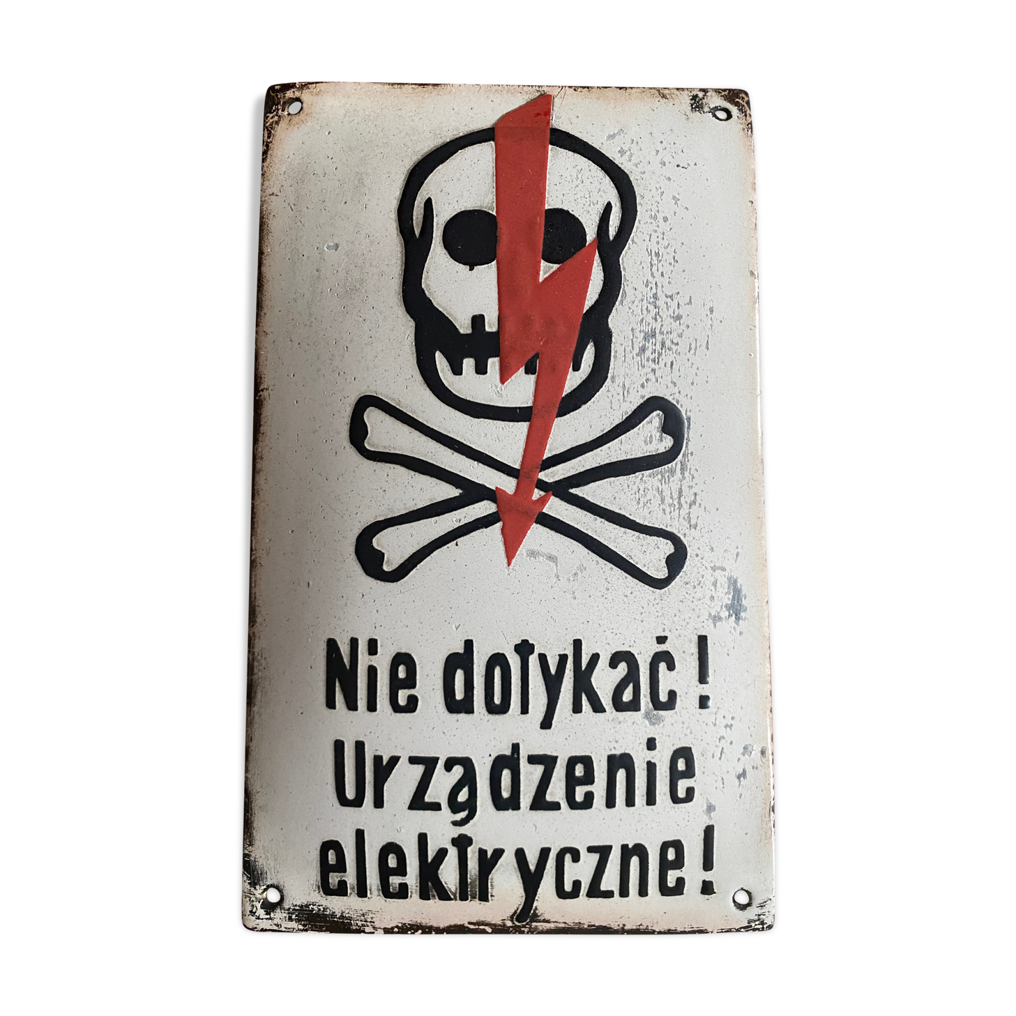 old polish email plate danger skull