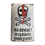 old polish email plate danger skull