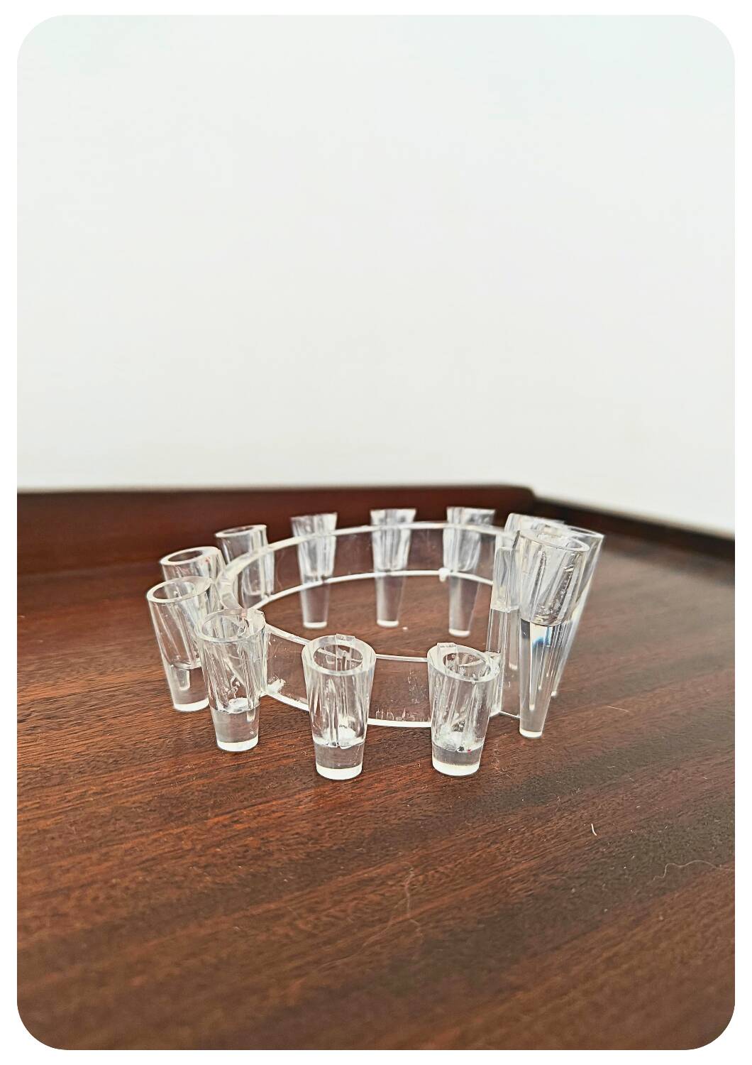 Bougeoir design vintage en plastique transparent