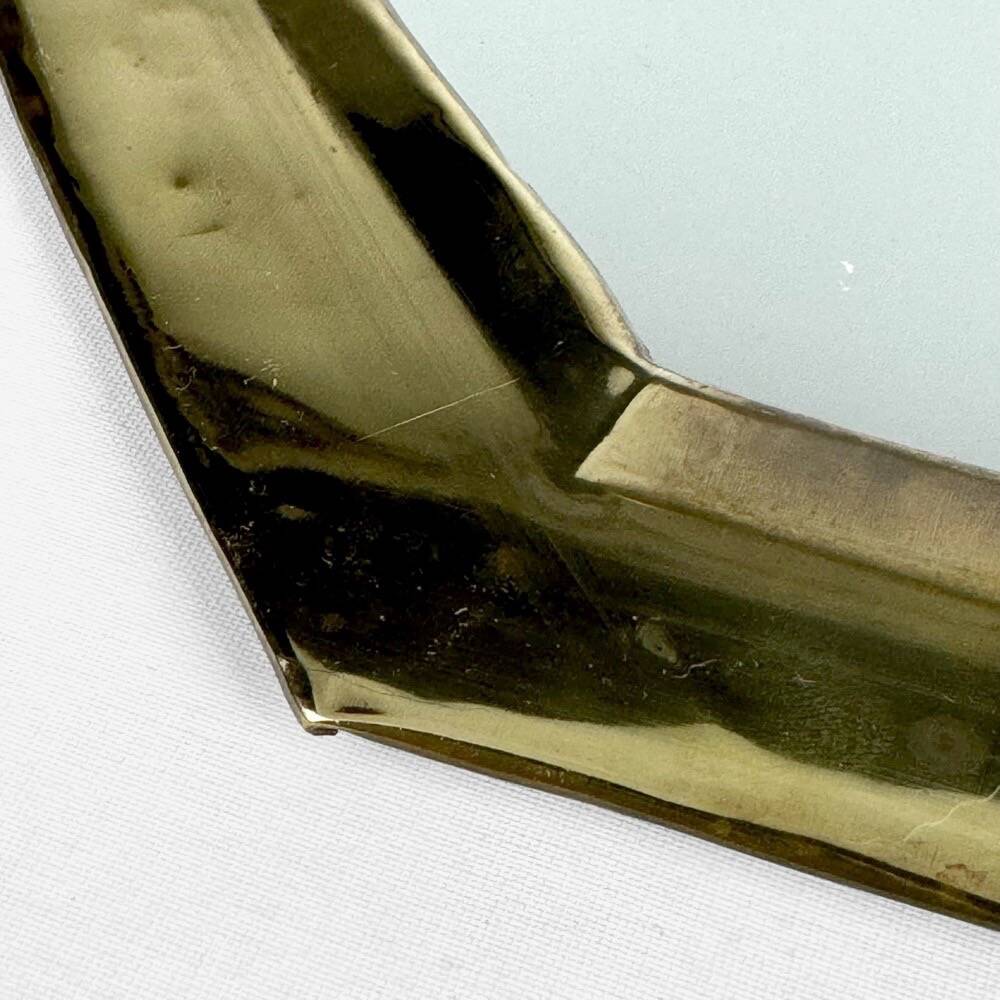 Vintage brass octagonal mirror