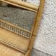 Vintage rattan wall shelf with mirror