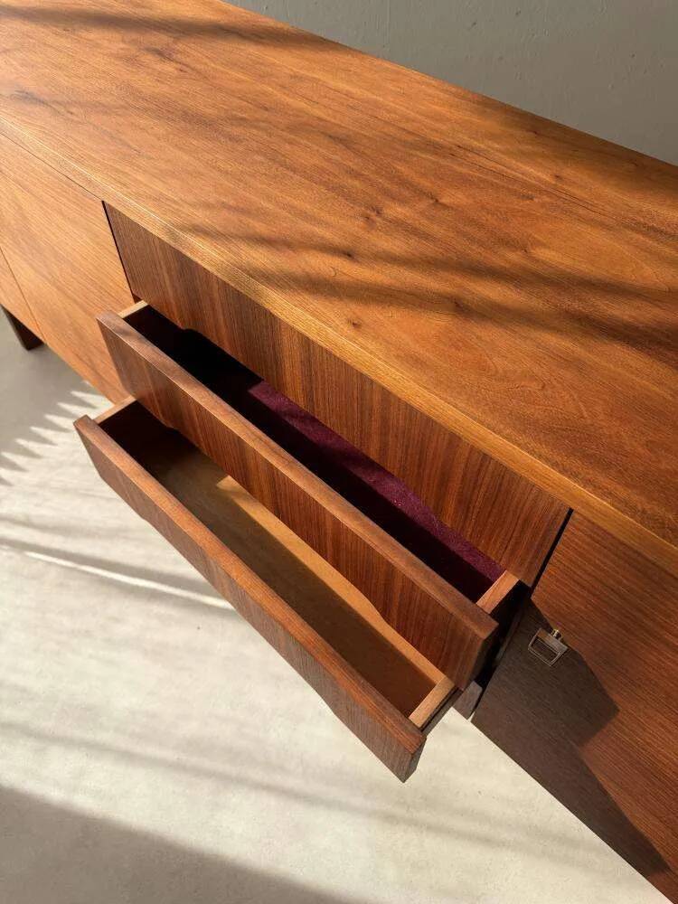 Vintage minimalist sideboard 1960s walnut