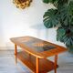 Ceramic and teak coffee table, Scandinavian design from the 60s