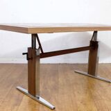 Adjustable coffee table, raise and lower system 1970