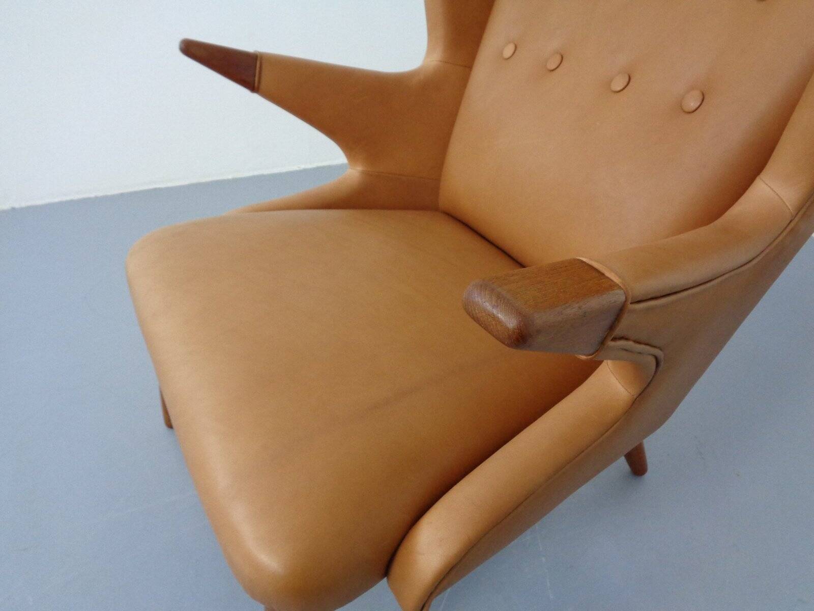 Teak and leather armchair by Svend Skipper for Skippers Møbler, Denmark, 1960s