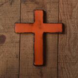 Orange glazed ceramic cross
