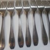 12 fourchettes de table manufrance métal blanc