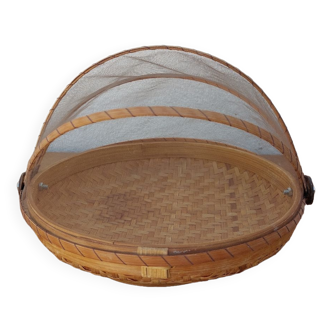 Vintage bamboo rattan food basket