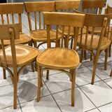 Set of 8 vintage 1960s bistro chairs