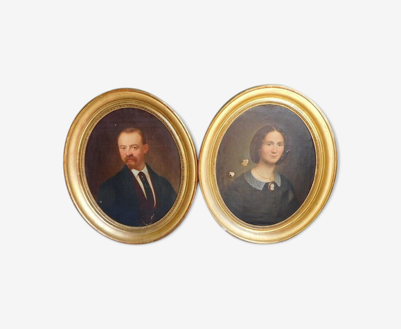 Paire de portraits Louis Philippe 1862