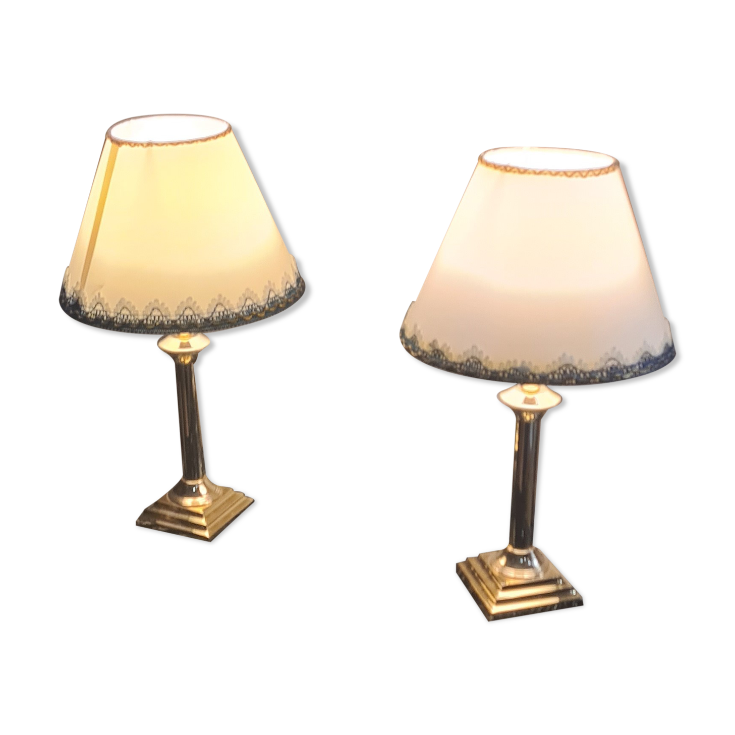 2 lamps deluxe brass chrome and gold, 1970 to 80