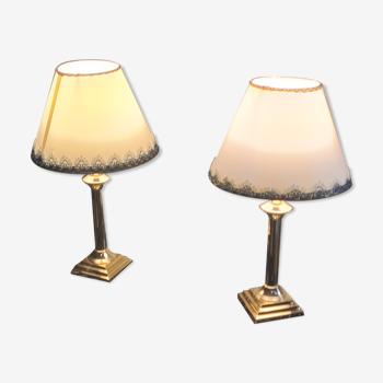 2 lamps deluxe brass chrome and gold, 1970 to 80