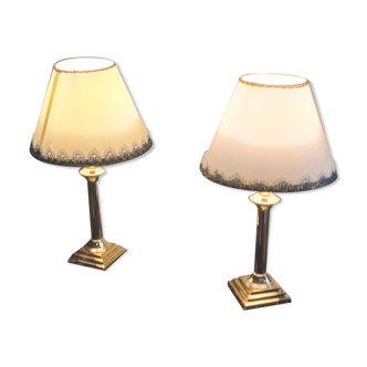 2 lampes deluxe laiton, chrome et or, 1970 a 80