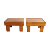 Pair of Regain sofa ends in solid elm